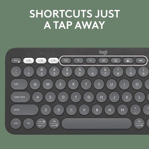 Logitech Pebble 2 Combo, kabellose Tastatur und Maus, leise und tragbar, anpassbar, Logi-Bolt, Bluetooth, Easy-Switch für Windows, macOS, iPadOS, Chrom, ARA-Layout - Graphit