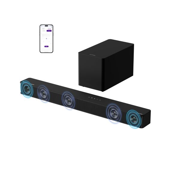 ULTIMEA 5.1ch Soundbar mit Dolby Atmos, VoiceMX, BassMX, APP, Heimkino 4D Surround Sound System, 340W Soundbar für TV Geräte mit Subwoofer, Bluetooth® 5.4, Poseidon M60 Boom