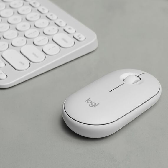 Logitech Pebble 2 Combo, kabellose Tastatur und Maus, leise und mobil, Deutsches QWERTZ-Layout, Weiß + Samsonite Guardit Classy -14.1 Zoll Laptoprucksack