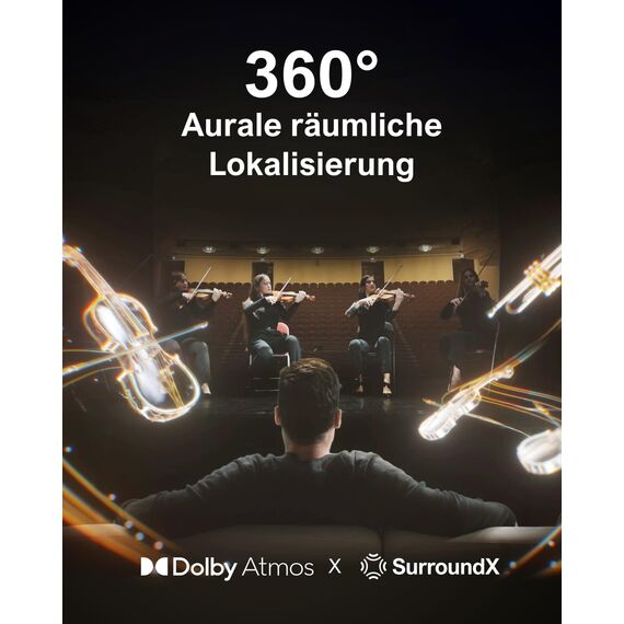 ULTIMEA 7.1 Surround Sound System für TV mit Dolby Atmos, App Steuerung, 4 kabelgebundene Surround-Lautsprecher, 460W Soundbar für Smart TV mit Wireless Subwoofer, Heimkino Sound System, Poseidon D80