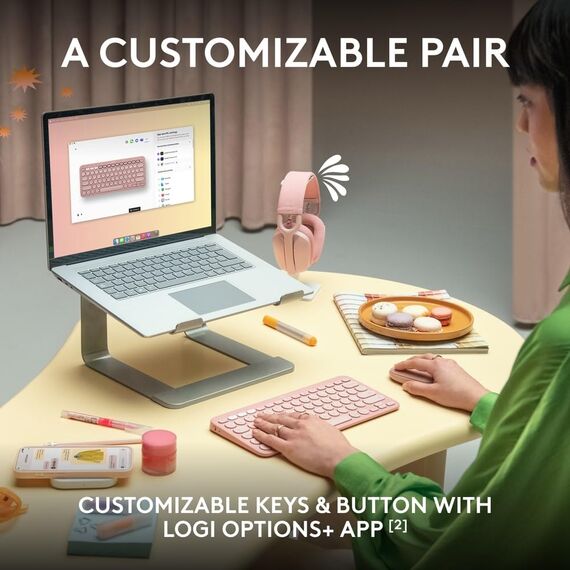 Logitech Pebble 2 Combo, kabellose Tastatur und Maus, leise und tragbar, anpassbar, Logi-Bolt, Bluetooth, Easy-Switch für Windows, macOS, iPadOS, Chrom, ARA-Layout - Graphit