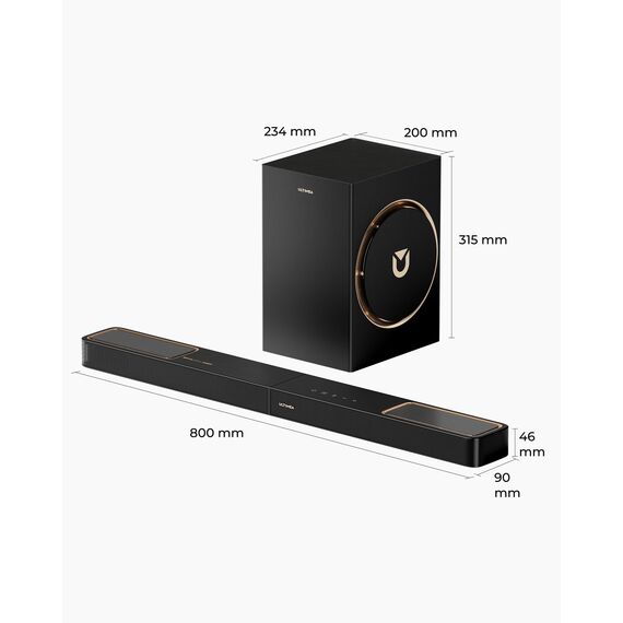 ULTIMEA Soundbar 3.1.2-Kanal-Surround-Sound-System für Fernseher mit 6,5-Zoll-Subwoofer, Soundbar für TV-Geräte mit Subwoofer für Heimkino, BT 5.4, HDMI eARC, Skywave F30 Boom