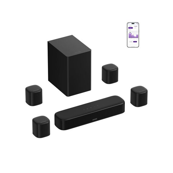 ULTIMEA 7.1 Kanal Surround Soundbar, Soundbar für den Fernseher mit 4 Surround Lautsprechern, 330 W, Surround Sound System, HDMI ARC, TV Soundbar mit Subwoofer, Bluetooth® 6.0, Aura A40 Pro