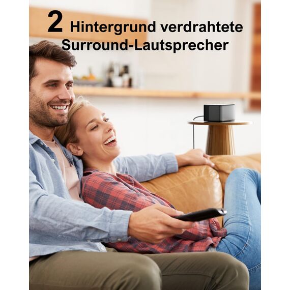 ULTIMEA 7.1 Surround Sound System für TV mit Dolby Atmos, App Steuerung, 4 kabelgebundene Surround-Lautsprecher, 460W Soundbar für Smart TV mit Wireless Subwoofer, Heimkino Sound System, Poseidon D80