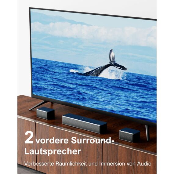 ULTIMEA 7.1 Soundbar für TV Geräte, Spitzenleistung 410W, Virtuelle Surround Sound System mit App, 6,5" Wireless Subwoofer, 4 kabelgebundene Surround-Lautsprecher, Soundsystem Heimkino, Poseidon D70