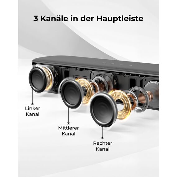 ULTIMEA 7.1 Kanal Surround Soundbar, Soundbar für den Fernseher mit 4 Surround Lautsprechern, 330 W, Surround Sound System, HDMI ARC, TV Soundbar mit Subwoofer, Bluetooth® 6.0, Aura A40 Pro