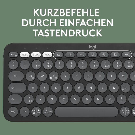 Logitech Pebble 2 Combo, kabellose Tastatur und Maus, leise und mobil, anpassbar, Logi Bolt, Bluetooth, Easy-Switch für Windows, macOS, iPadOS, Chrome - Deutsches QWERTZ-Layout, Weiß