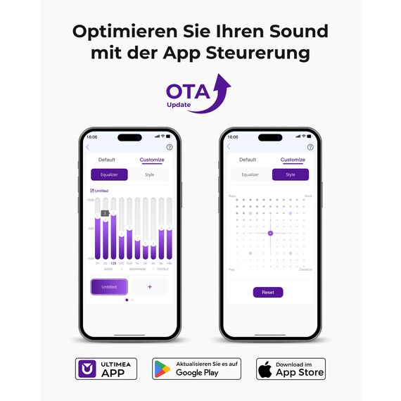 ULTIMEA 7.1 Surround Sound System für TV mit Dolby Atmos, App Steuerung, 4 kabelgebundene Surround-Lautsprecher, 460W Soundbar für Smart TV mit Wireless Subwoofer, Heimkino Sound System, Poseidon D80