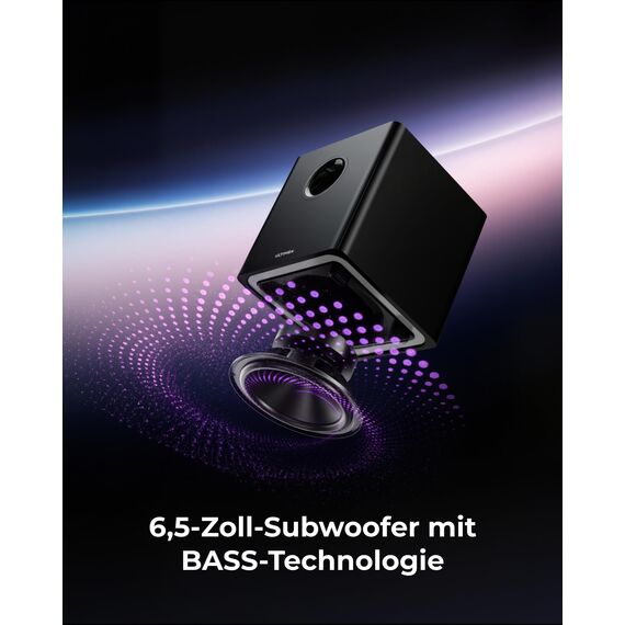 ULTIMEA 9.1 Soundbar für TV Geräte, 470W Surround Sound System mit 2 Rear-Lautsprechern, Teilbare Dolby Atmos Soundsystem mit 6,5″ Wireless Subwoofer RGB Soundbar, HDMI/AUX/Bluetooth, Apollo S90