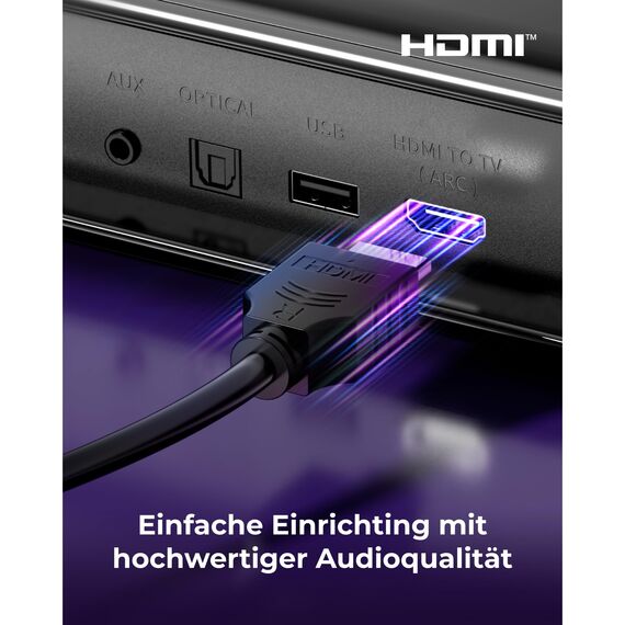 ULTIMEA 7.1 Virtual Surround Soundbar, Soundbar für TV Geräte mit 2 Surround Lautsprecher, Surround Sound System mit RGB Licht, 6.5" Subwoofer, App, HDMI/Opt/AUX/Bluetooth®, Apollo S70 Ultra