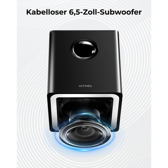ULTIMEA 7.1 Virtual Surround Soundbar, Soundbar für TV Geräte mit 2 Surround Lautsprecher, Surround Sound System mit RGB Licht, 6.5" Subwoofer, App, HDMI/Opt/AUX/Bluetooth®, Apollo S70 Ultra