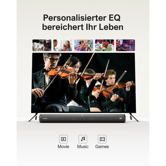 ULTIMEA 2.2 Soundbar für TV Geräte, VoiceMX, App-gesteuerten, 100W Teilbare 2-in-1 TV Soundbar, TV Lautsprecher mit 3 EQ-Modi, Bass Einstellbare, Bluetooth® 5.3, ARC/Opt/Aux, Apollo S40 Pro, 2025