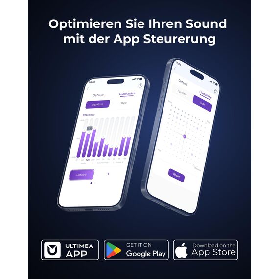 ULTIMEA 2.1 Soundbar mit kabellosem Subwoofer, Dolby Atmos, VoiceMX, BassMX, Soundbar für TV Geräte, 240W Spitzenleistung, App-Steuerung, HDMI eARC, Optisch, Bluetooth® 6.0, Poseidon M40, Modell 2026