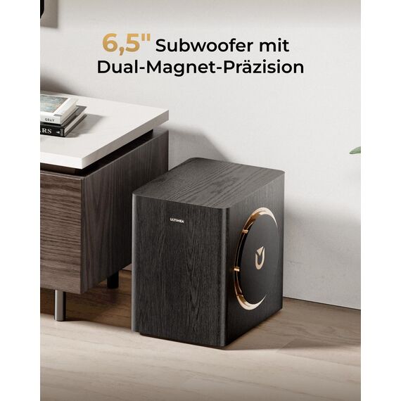 ULTIMEA Skywave X40 5.1.2ch Wireless Surround Sound System, Soundbar für TV Geräte mit Dolby Atmos, 530W Soundbar mit Kabellos Subwoofer, GaN-Verstärker, 4K-HDR-Pass-Through, HDMI eARC, Bluetooth® 5.4