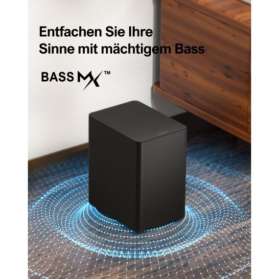 ULTIMEA 5.1 Soundbar mit Subwoofer, Soundbar für TV mit Dolby Atmos, Heimkino Soundsystem mit 2 Rear-Lautsprechern, Surround Sound, App-Steuerung, einstellbarem Bass, HDMI, Bluetooth®, Poseidon D60
