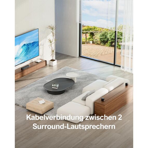 ULTIMEA 5.1 Surround Sound System, Soundbar für TV Geräte mit App Steuerung, Soundbar mit Subwoofer, 2 Surround Lautsprechern, Heimkino Soundsystem mit verstellbarem Bass, Bluetooth 5.3, Aura A30