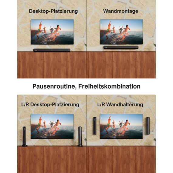ULTIMEA 2.2 Soundbar für TV Geräte, VoiceMX, App-gesteuerten, 100W Teilbare 2-in-1 TV Soundbar, TV Lautsprecher mit 3 EQ-Modi, Bass Einstellbare, Bluetooth® 5.3, ARC/Opt/Aux, Apollo S40 Pro, 2025