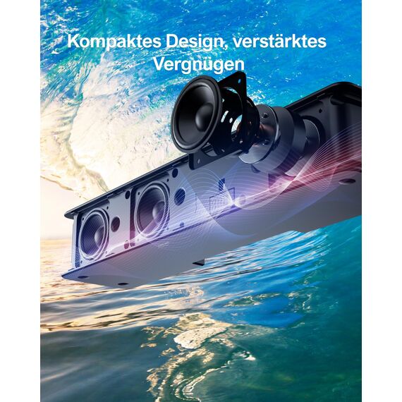 ULTIMEA 5.1 Soundbar mit Subwoofer, Soundbar für TV mit Dolby Atmos, Heimkino Soundsystem mit 2 Rear-Lautsprechern, Surround Sound, App-Steuerung, einstellbarem Bass, HDMI, Bluetooth®, Poseidon D60