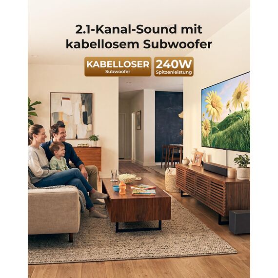 ULTIMEA Soundbar mit kabellosem Subwoofer, VoiceMX & BassMX, App-Steuerung, Bluetooth 6.0, 2.1ch Soundbar für TV Geräte, Einstellbarer Bass, HDMI, Optisch, Poseidon M30, 2026
