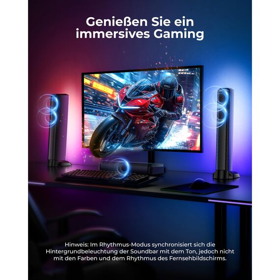 ULTIMEA 7.1 Virtual Surround Soundbar, Soundbar für TV Geräte mit 2 Surround Lautsprecher, Surround Sound System mit RGB Licht, 6.5" Subwoofer, App, HDMI/Opt/AUX/Bluetooth®, Apollo S70 Ultra