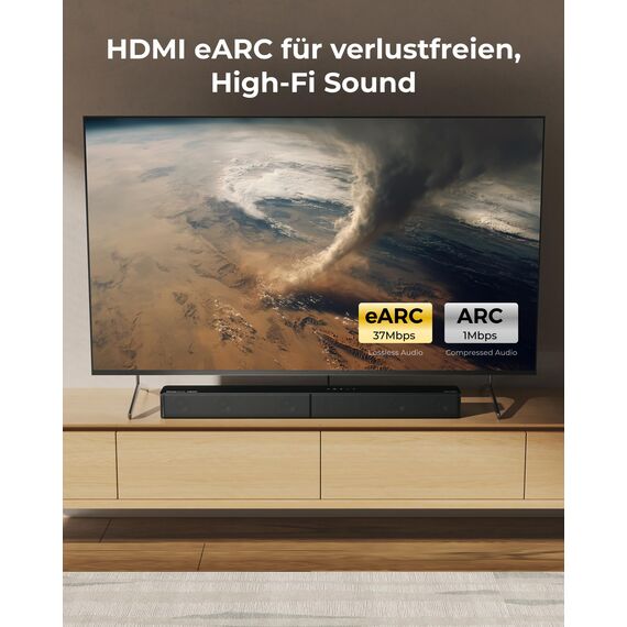 ULTIMEA 5.1ch Soundbar mit Dolby Atmos, VoiceMX, BassMX, APP, Heimkino 4D Surround Sound System, 340W Soundbar für TV Geräte mit Subwoofer, Bluetooth® 5.4, Poseidon M60 Boom