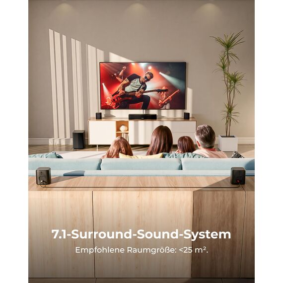 ULTIMEA 7.1 Kanal Surround Soundbar, Soundbar für den Fernseher mit 4 Surround Lautsprechern, 330 W, Surround Sound System, HDMI ARC, TV Soundbar mit Subwoofer, Bluetooth® 6.0, Aura A40 Pro