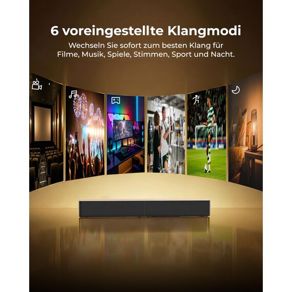 ULTIMEA Soundbar mit kabellosem Subwoofer, VoiceMX & BassMX, App-Steuerung, Bluetooth 6.0, 2.1ch Soundbar für TV Geräte, Einstellbarer Bass, HDMI, Optisch, Poseidon M30, 2026