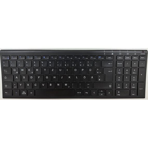 iClever Kabellos Tastatur Maus Set, Wiederaufladbare Kabellose Tastatur und Maus, QWERTZ Layout (Deutsch), Ultra Thin für Computer/Desktop/PC/Laptop/Windows 10/8/7, Weiß und Silber