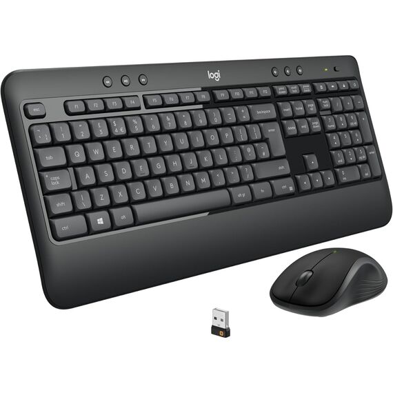 Logitech MK540 Advanced Kabellose Tastatur und Maus Combo - Schwarz + Norton 360 Deluxe 2024, Antivirensoftware für 3 Geräte