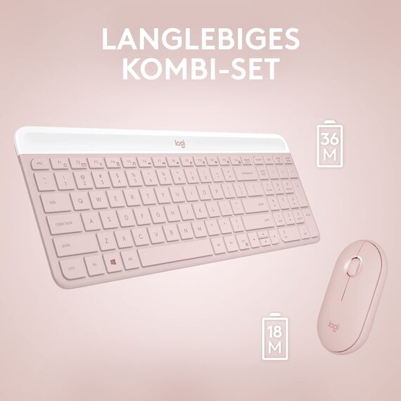 Logitech 920-011314 Kombination aus Maus und Tastatur, Rosa
