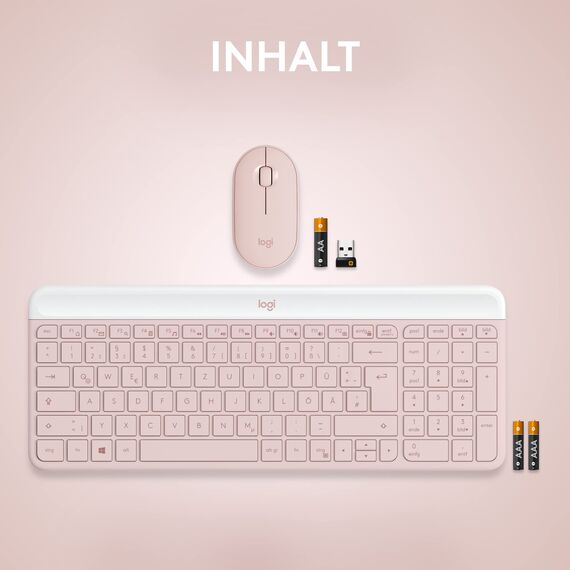 Logitech 920-011314 Kombination aus Maus und Tastatur, Rosa