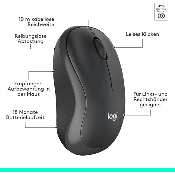Logitech MK295 kabelloses Tastatur-Maus-Set mit SilentTouch-Technologie, Shortcut-Tasten, optischer Spurführung, Nano USB-Empfänger, verzögerungsfreier Drahtlosverbindung, QWERTZ Layout (5er Pack)