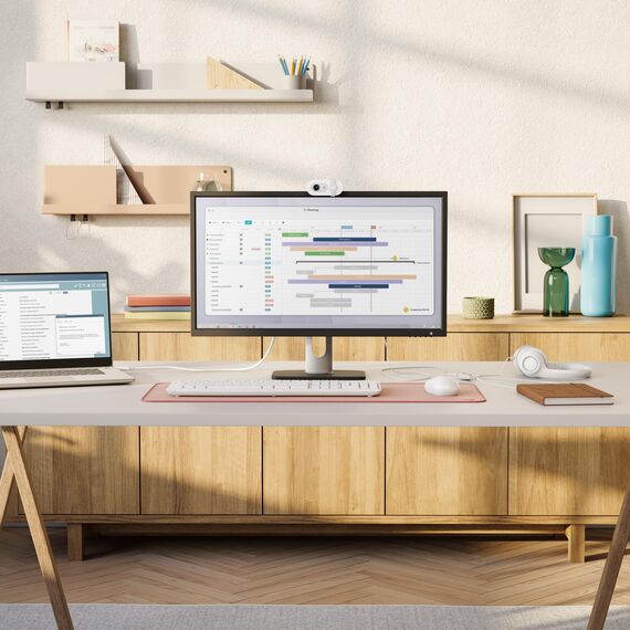 Logitech MK950 Signature Slim kabelloses Tastatur-Maus-Set, schlankes Design, leise tippen, Wechsel zwischen DREI Geräten, Bluetooth, mehrere Betriebssysteme, Windows und Mac, DEU QWERTZ-Layout, Weiß