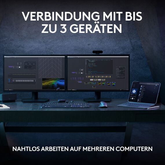 Logitech MX Keys S kabellose Tastatur, Low Profile, Fluid Quiet Typing, Programmable, Backlighting, Bluetooth, USB C Rechargeable, für Windows PC, Linux, Chrome, Mac, Deutsches QWERTZ - Grau