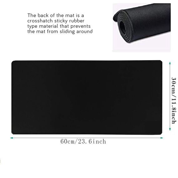 HIHUHEN mauspad/Gaming Mauspad 600 x 300 x 3mm/ XL Mousepad/Tischunterlage Large Size/Verbessert Präzision und Geschwindigkeit(60x30 Black001)