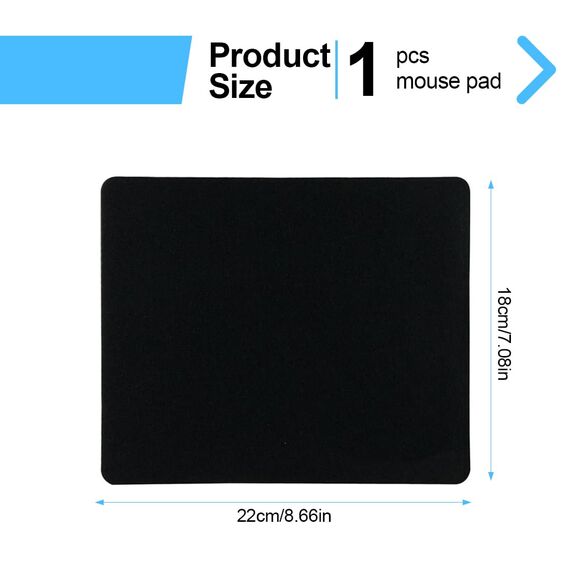 WeddHuis Gaming Maus pad mit rutschfeste Gummiunterseite, wasserdichte Ultraglatte Waschbar Mouse Pad für Kabellose Maus Laptop PC Büro Zuhause Arbeiten Spiele (22x18CM) (Schwarz)