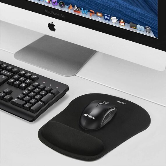 TECKNET Mauspad mit Gelkissen, Memory Foam Mousepad Ergonomisches Wasserdicht Komfort Mausmatte mit Handgelenkpolster Handauflage, für Büro/Home Alle Maus Offfice Heim Computer Laptop