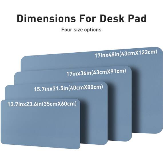 Aothia Schreibtischunterlage,Mauspad mit PU Leder und Rutchfeste Wildleder,Multifunktionales Office Mousepad Laptop Schreibunterlage,Tisch-Schutz Unterlage für Büro/Home-Office(Denim Blau,60x35cm)