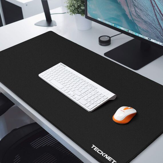 TECKNET Mauspad XXL Speed Gaming, 900x400 mm Schreibtischunterlage Schwarz, Gamer Mouse Pad, Wasserdicht mousepad, Spezielle Oberfläche Verbessert Präzision und Geschwindigkeit, rutschfeste Gummibasis