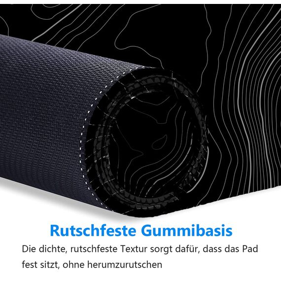 Owege Gaming Mauspad XXL 900 x 400 mm Artistic Curve Mousepad Groß Vernähte Kanten WassXerdicht Anti-Rutsch für PC, MacBook,Laptop Verbessert Präzision und GeschwindigkeiX