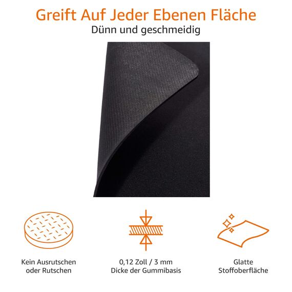 Amazon Basics Großes erweitertes Computer-Mauspad, rechteckig, 42,4 x 90,7 cm, Schwarz
