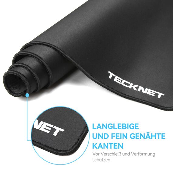 TECKNET Mauspad XXL Speed Gaming, 900x400 mm Schreibtischunterlage Schwarz, Gamer Mouse Pad, Wasserdicht mousepad, Spezielle Oberfläche Verbessert Präzision und Geschwindigkeit, rutschfeste Gummibasis