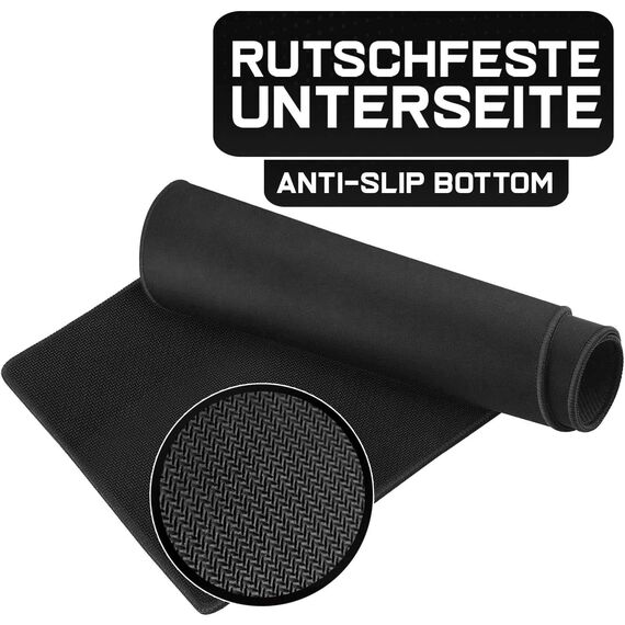 Sidorenko Gaming Mauspad XXL in schwarz - Großes Mousepad XXL 900x400 mm - rutschfeste Schreibtischunterlage für Büro - Desk Mat mit Fransenfreie Ränder - Präzises und langlebiges groß Mouse Pad