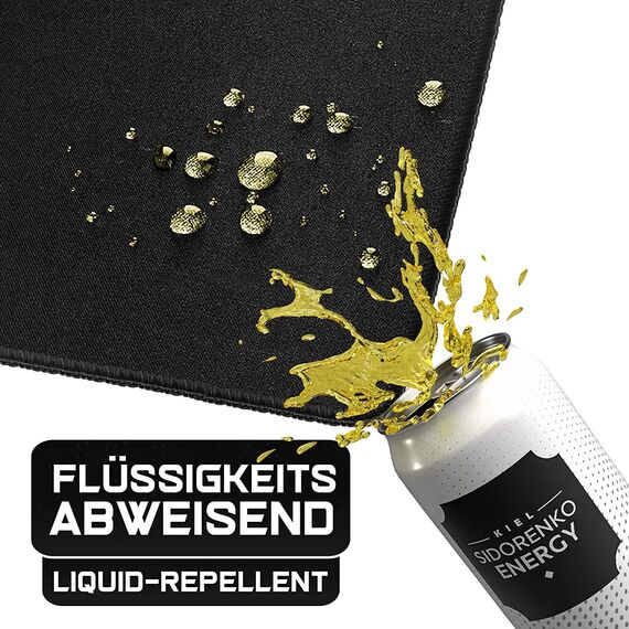 Sidorenko Gaming Mauspad XXL in schwarz - Großes Mousepad XXL 900x400 mm - rutschfeste Schreibtischunterlage für Büro - Desk Mat mit Fransenfreie Ränder - Präzises und langlebiges groß Mouse Pad
