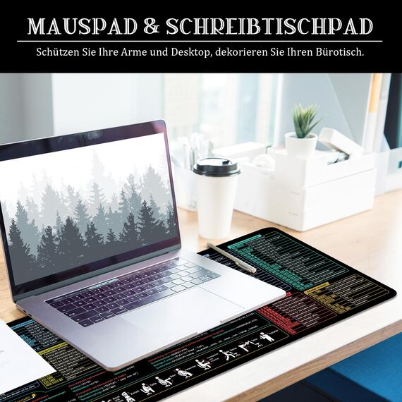 Excel Mauspad Deutsch Schreibtischunterlage Gaming Mauspad Groß XL Desk Pad Bürozubehör Desk Mat Mousepad 80x30 cm (Deutsch)