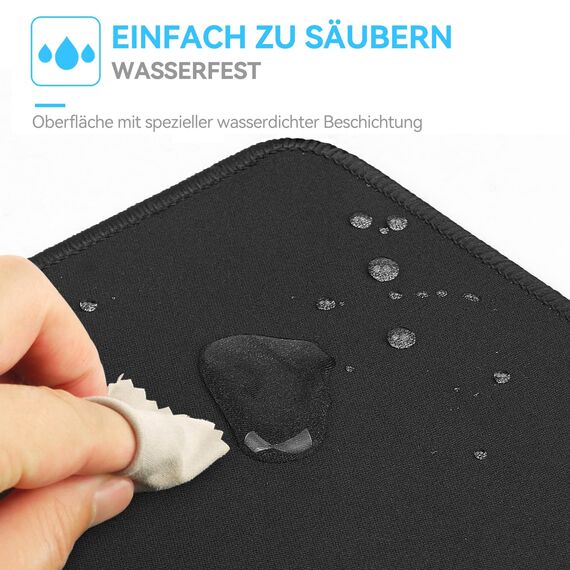 TECKNET Mauspad XXL Speed Gaming, 900x400 mm Schreibtischunterlage Schwarz, Gamer Mouse Pad, Wasserdicht mousepad, Spezielle Oberfläche Verbessert Präzision und Geschwindigkeit, rutschfeste Gummibasis