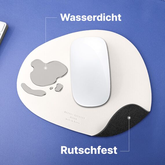 GREEDY FARMERS Mauspad, wasserfest, waschbar, rutschfest, Computer-Mauspad (Vanillecreme)