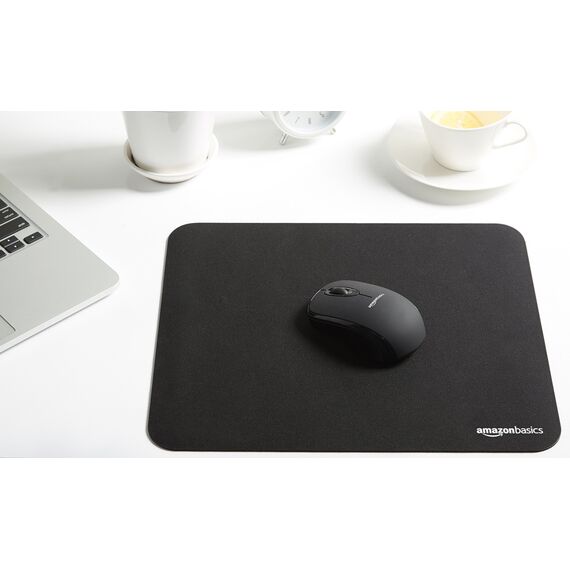 Amazon Basics Rechteckig Gaming-Mauspad, Standard, Schwarz