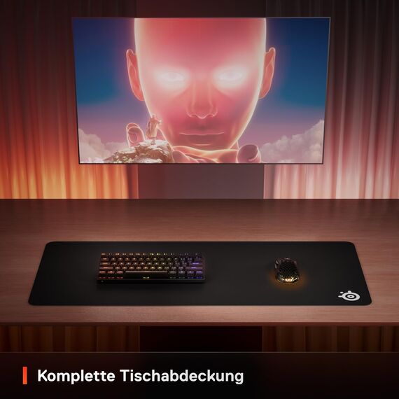 SteelSeries QcK Gaming Mauspad - XXL Stoff - Erstklassiges Tracking und Stabilität - E-Sports-Mousepad - Anti-Rutsch-Unterseite - Komplette Tischabdeckung