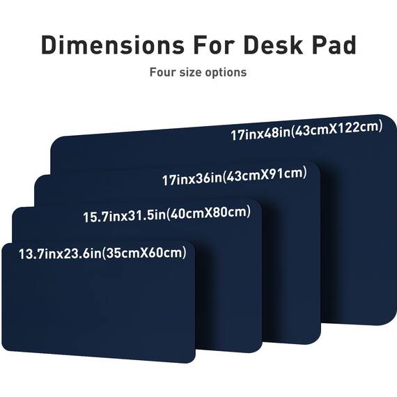 Aothia Schreibtischunterlage,Mauspad mit Leder und Rutchfeste Wildleder,Multifunktionales Office Mousepad Laptop Schreibunterlage,Tisch-Schutz Unterlage für Büro/Home(91cmx43cm,Dunkelblau)